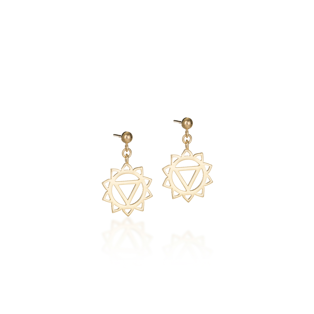 Solar Plexus Chakra Yellow Gold Earrings